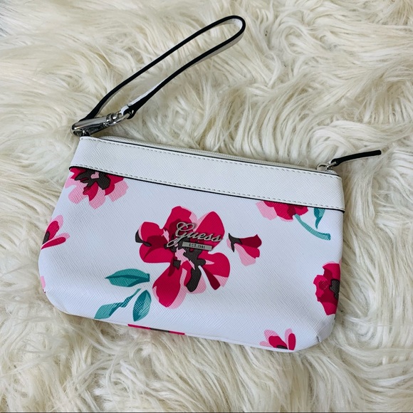 Guess Handbags - Guess White Floral Wristlet